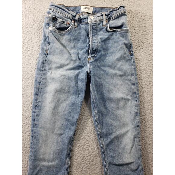 Agolde Jeans Women's 25 Button Fly Nico Blue Denim Stretch A093E-3002 25x27 - Picture 5 of 16